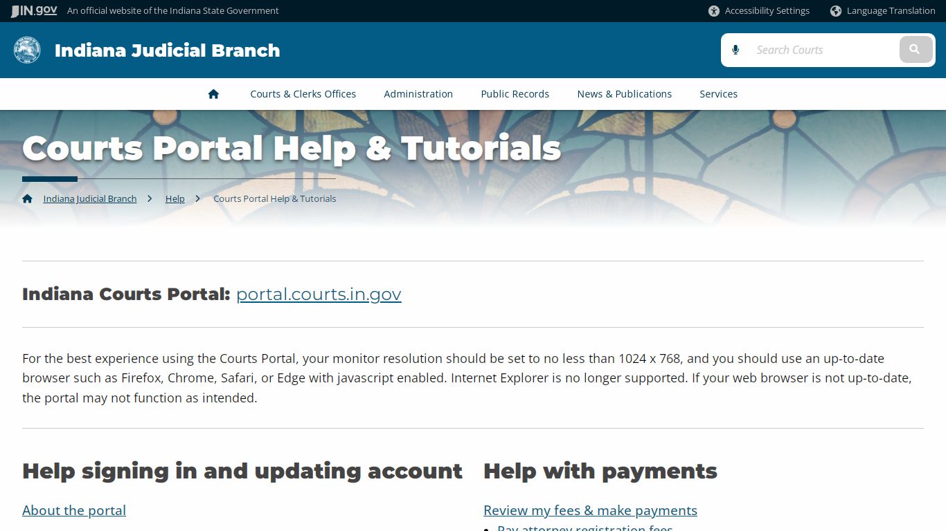 Courts Portal Help & Tutorials - Indiana Judicial Branch